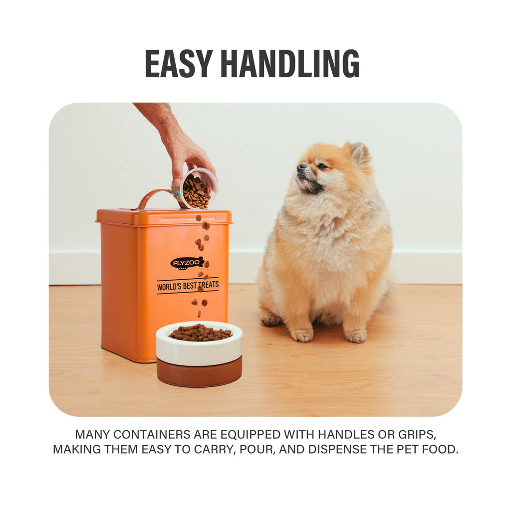 Metal Dog Food Containers with Lids and Spoon, 3 Set H20584
