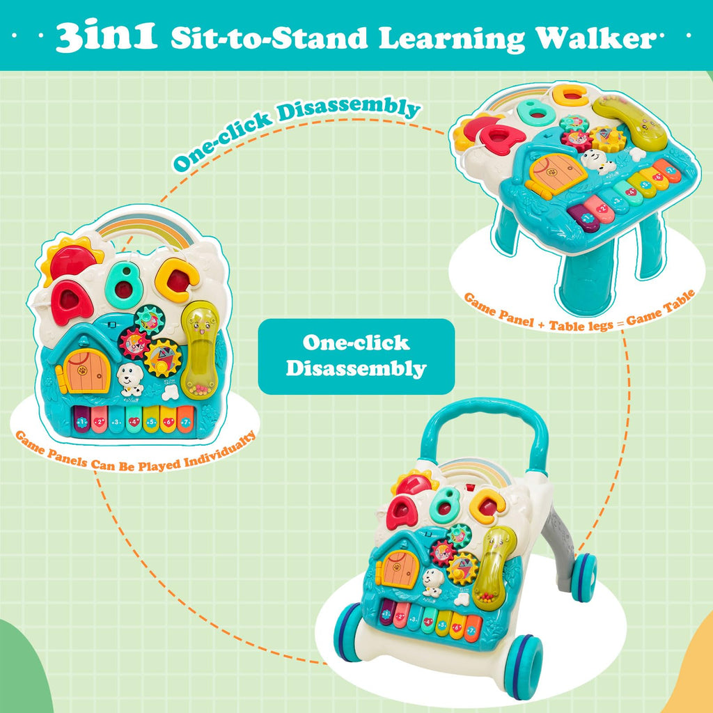 3 in 1 Baby Walker with Sounds Music Play Panel L754