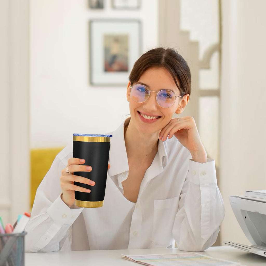 20 oz Insulated Stainless Steel Tumbler, Black, 1 Pack J376547