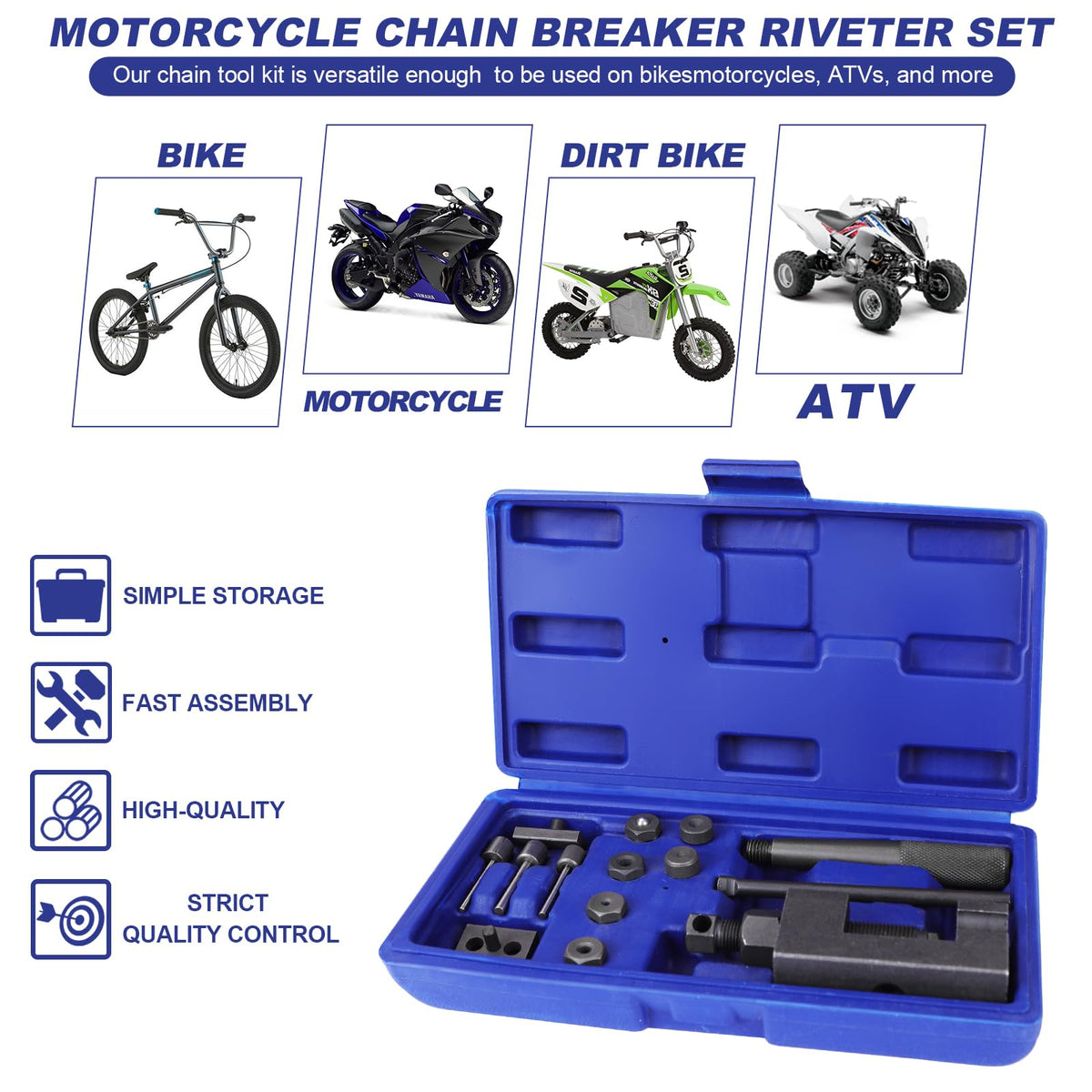 19pc Motorcycle Chain Breaker Rivet Tool Set R549