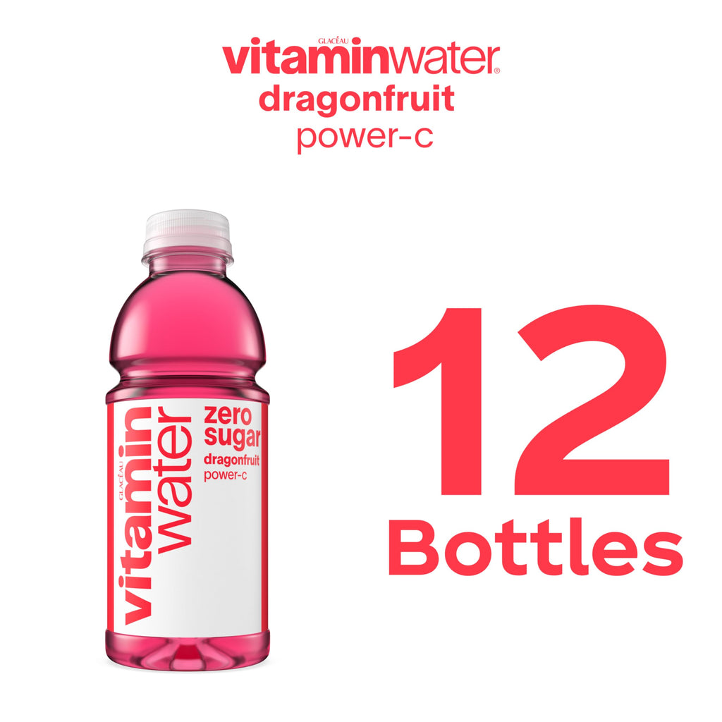 Dragonfruit Flavored Electrolyte Enhanced Bottled Water with Vitamin b5, b6, b12, 20 Fl Oz, 12 Pack J22021