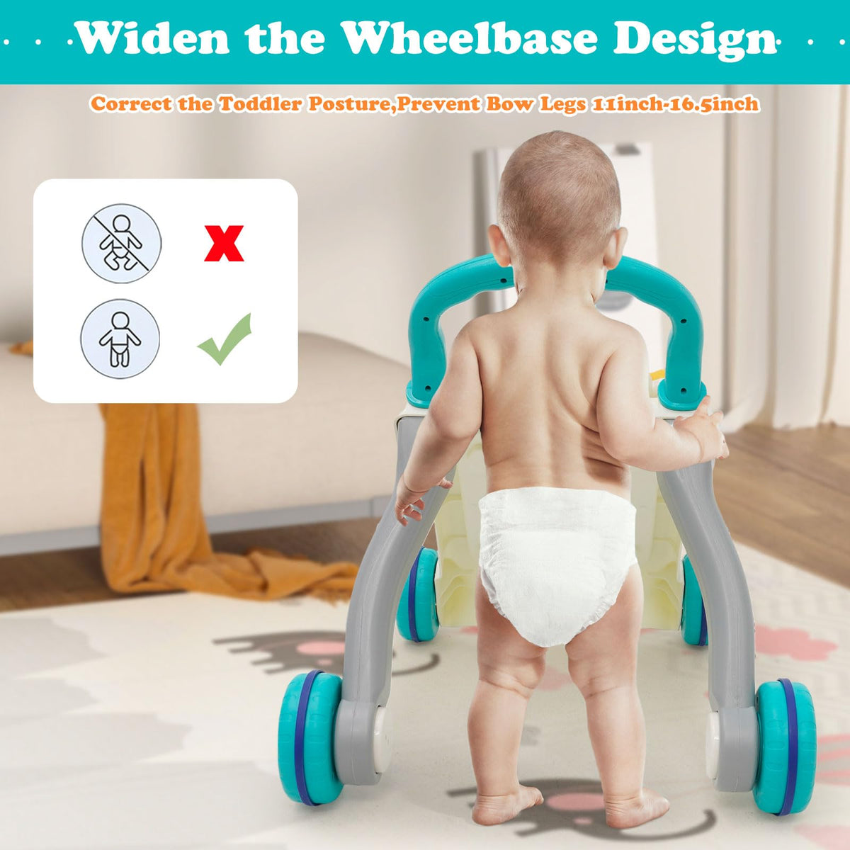 3 in 1 Baby Walker with Sounds Music Play Panel L754