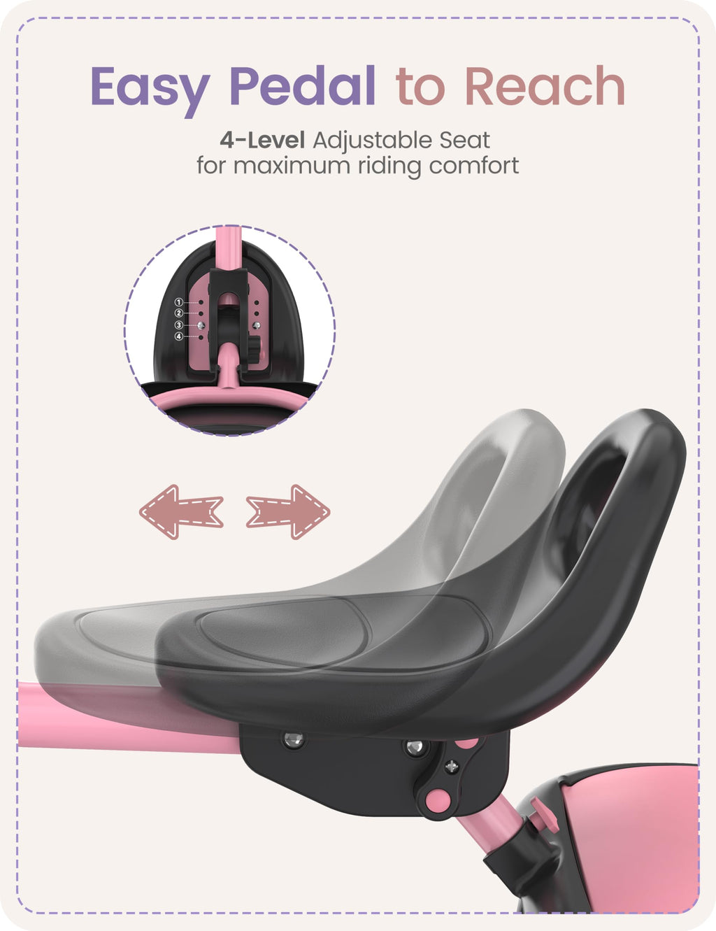 Pink Toddler Tricycle with Bell T901474