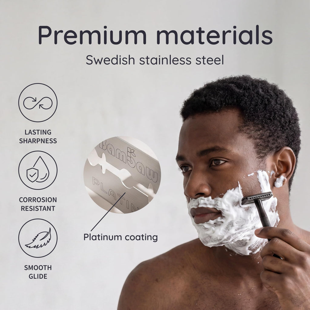 Double Edge Razor Blades 60 Pack Platinum Swedish Stainless Steel O80062