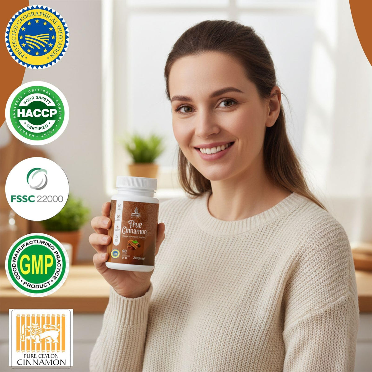 Pure Ceylon Cinnamon Capsules, 2,000mg, Non-GMO, Gluten-Free P281980