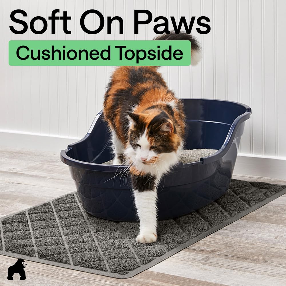 Coiled Mesh Cat Litter Box Mat 30x20 Charcoal E58462