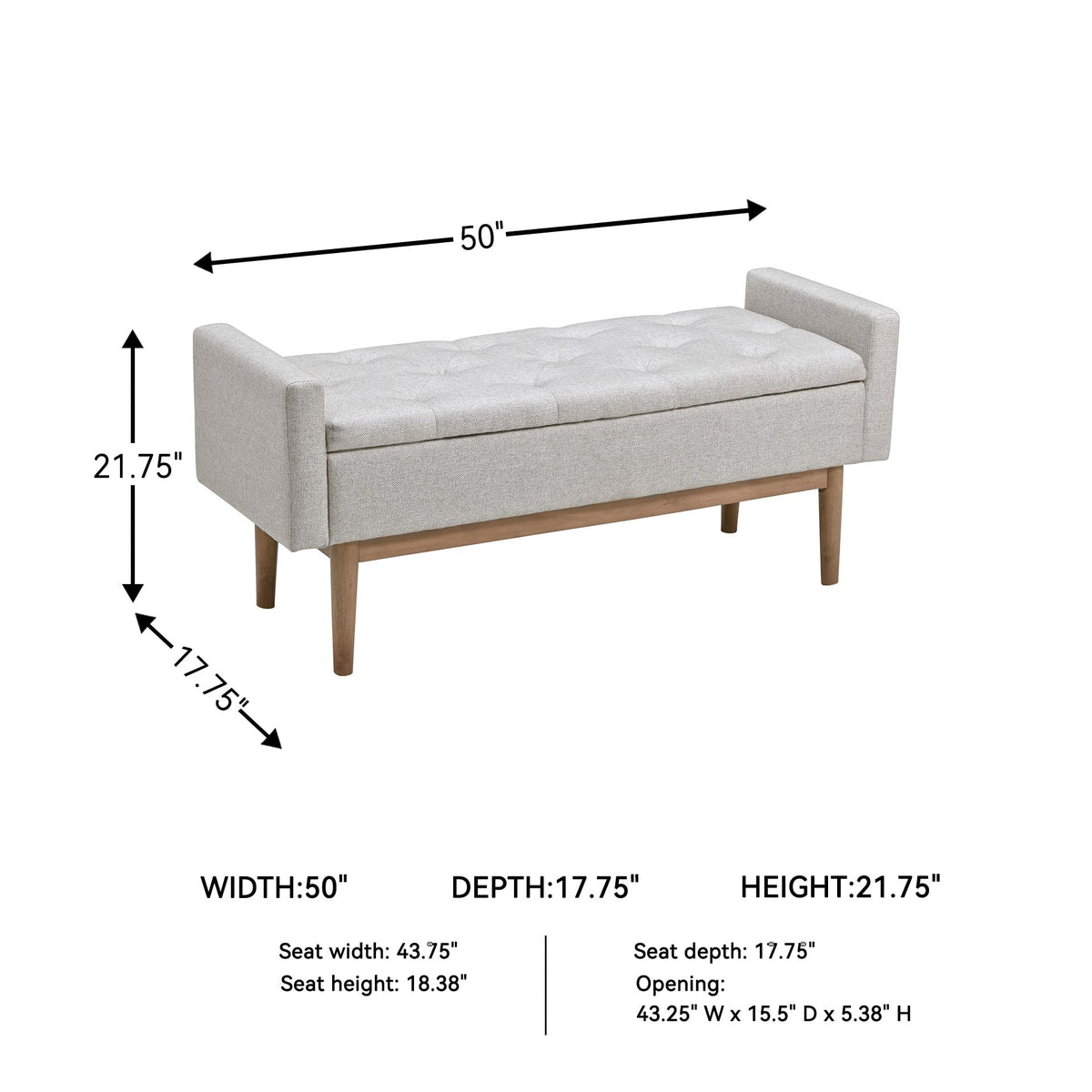 Upholstered Storage Bench L83641