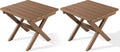 Small Folding Outdoor Side Table Set of 2 Brown S779702