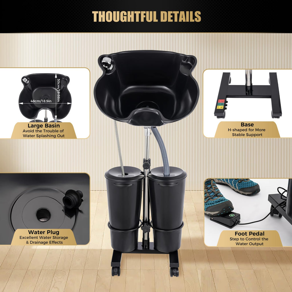 Portable Plastic Hair Washing Sink with Electric Pump J6355