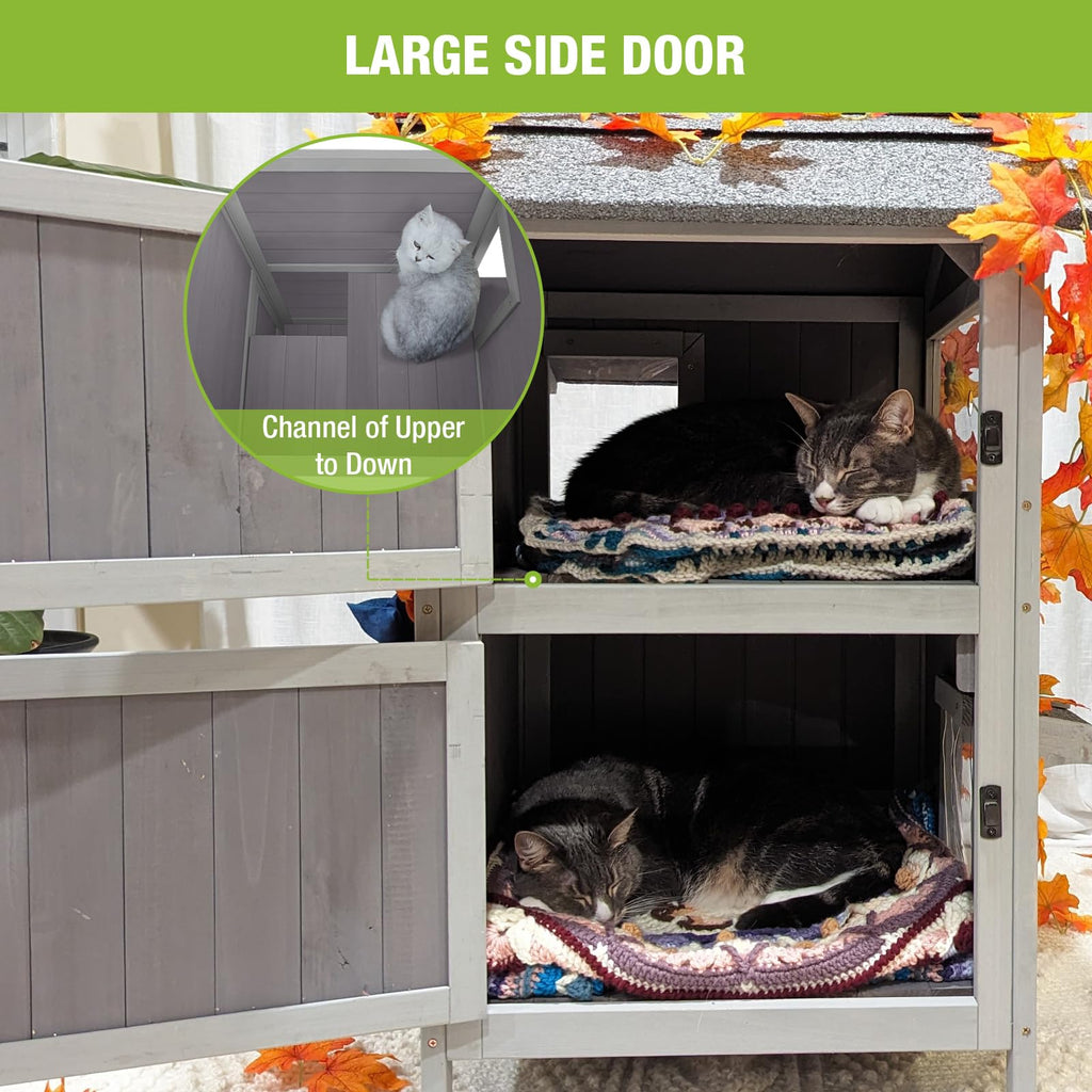 Weatherproof 2 Story Outdoor Cat House O7160