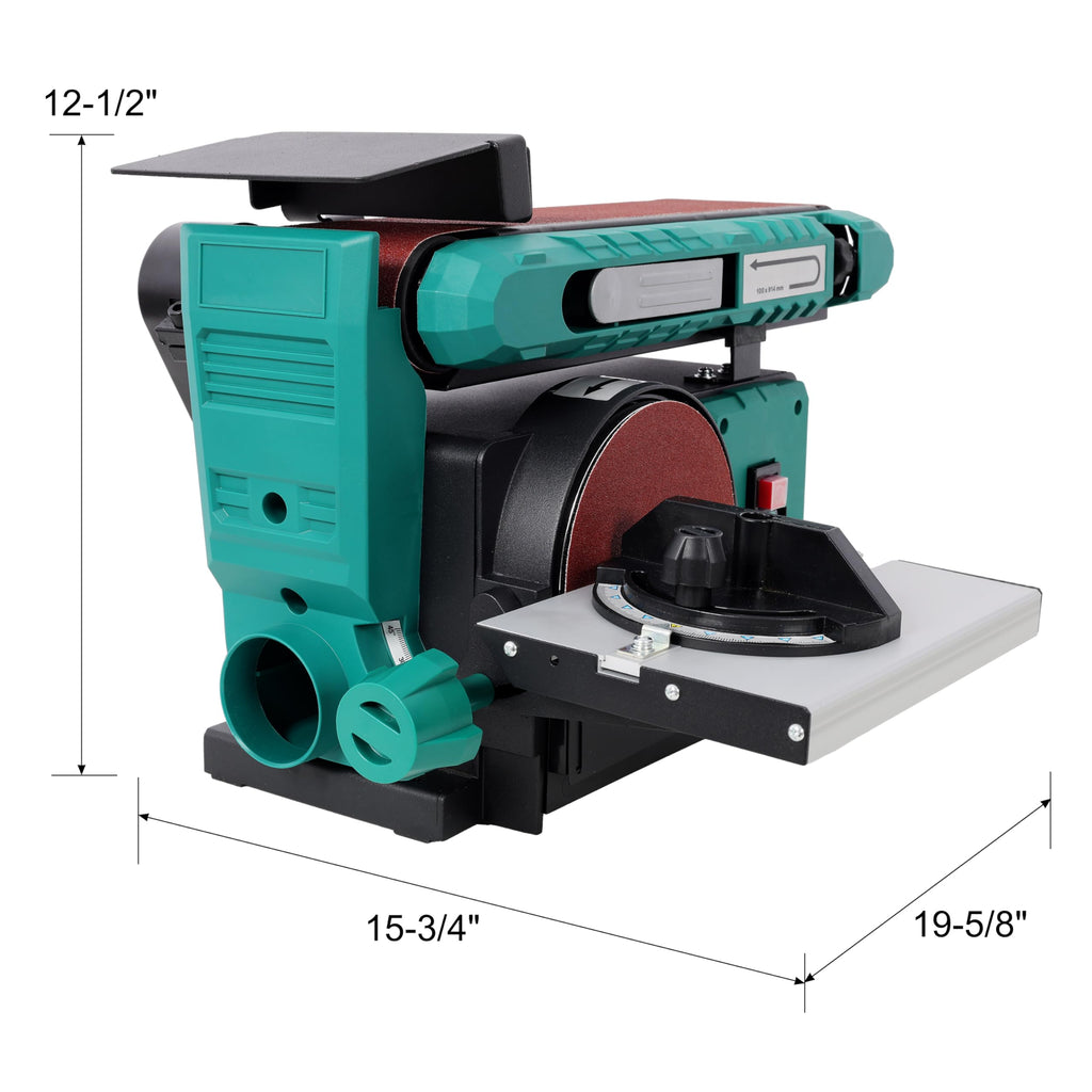 4" X 36" Belt and Disc Sander, 120V, Adjustable Tilt and Bevel Table W90779