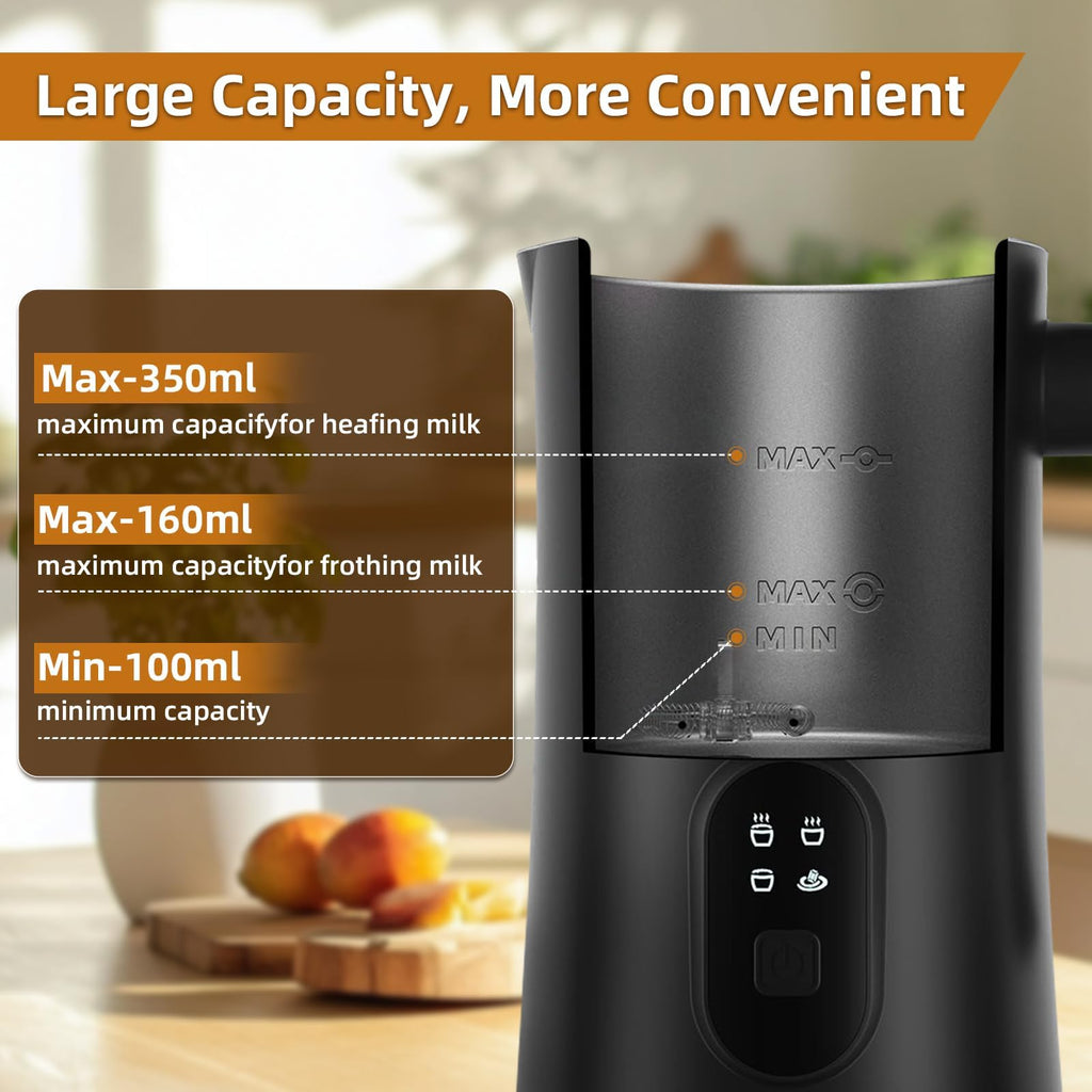 4-in-1 Electric Milk Frother, 350ml Black M932