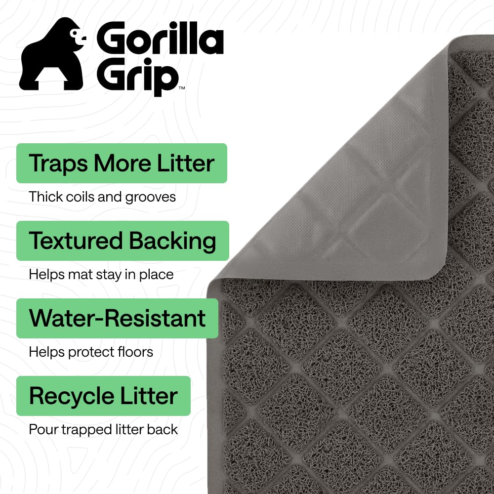 Coiled Mesh Cat Litter Box Mat 30x20 Charcoal E58462