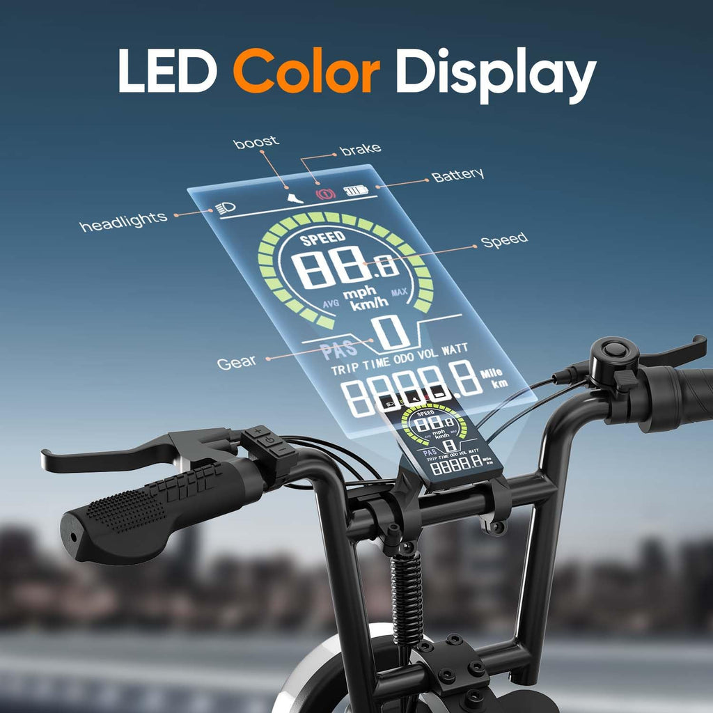 1000W Peak Electric Bike with 48V 13AH Battery, 16" Fat Tire I713438