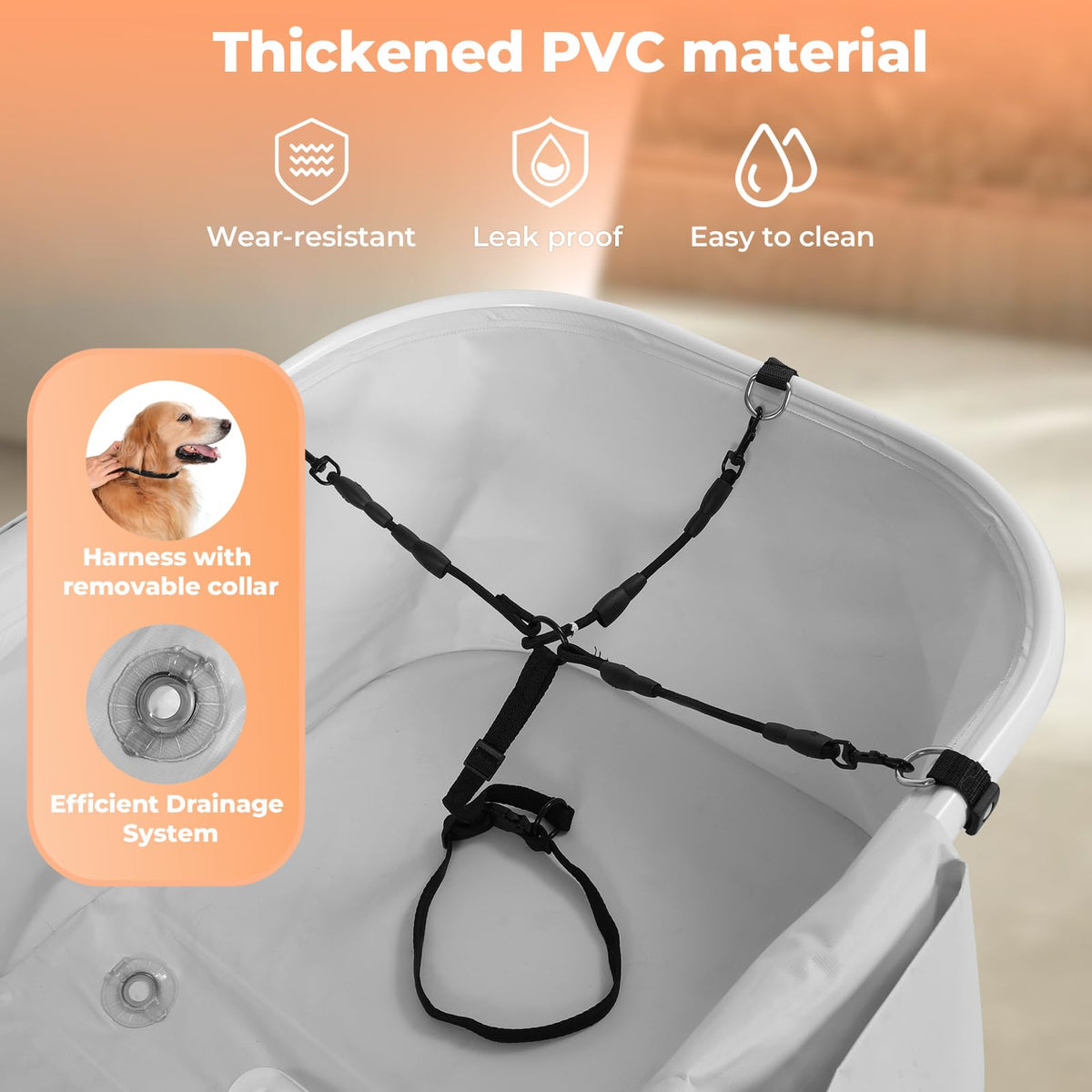 Portable 5 Height Adjustable Dog Bathtub H414