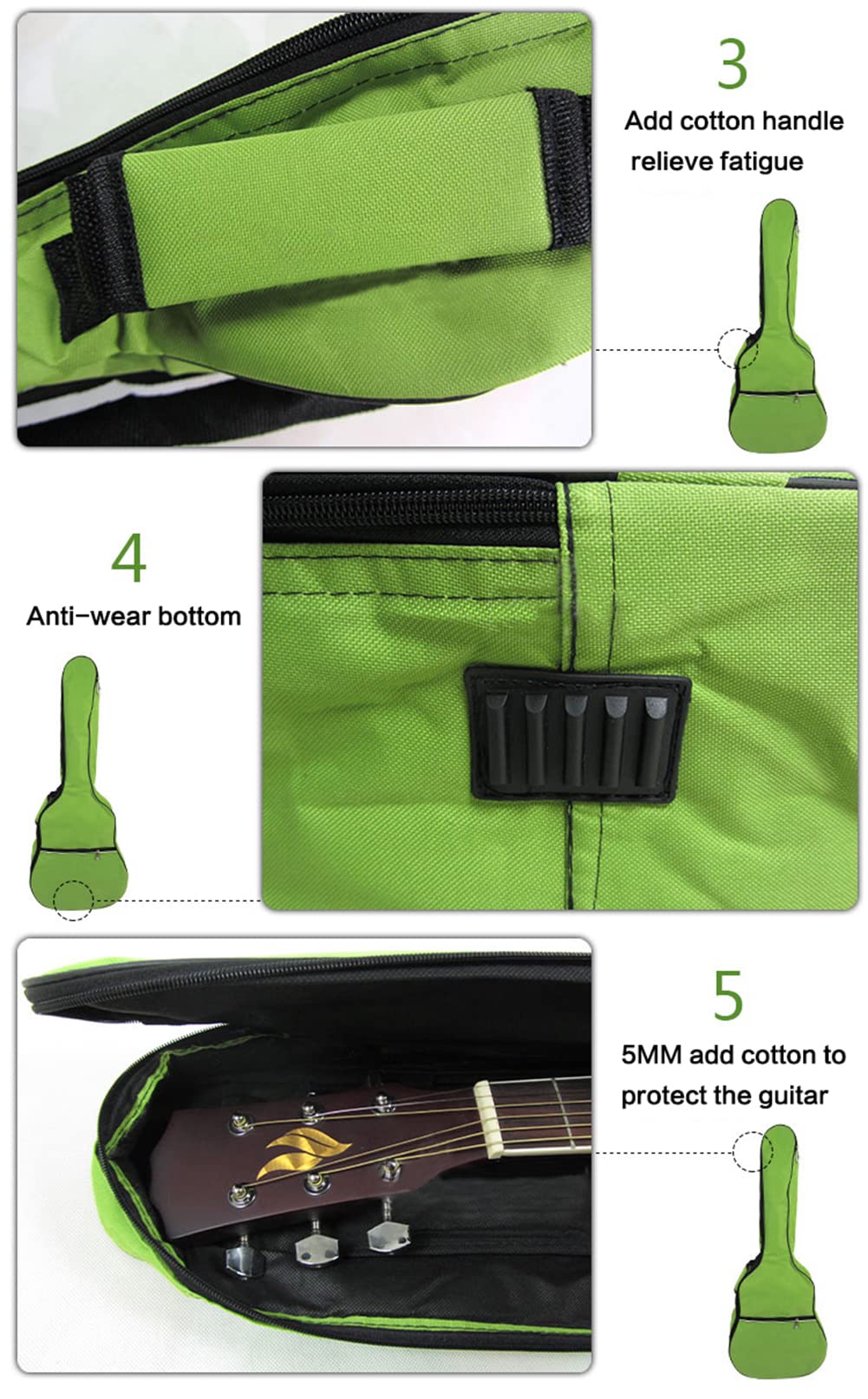 Waterproof Guitar Case Bag with Storage W32758