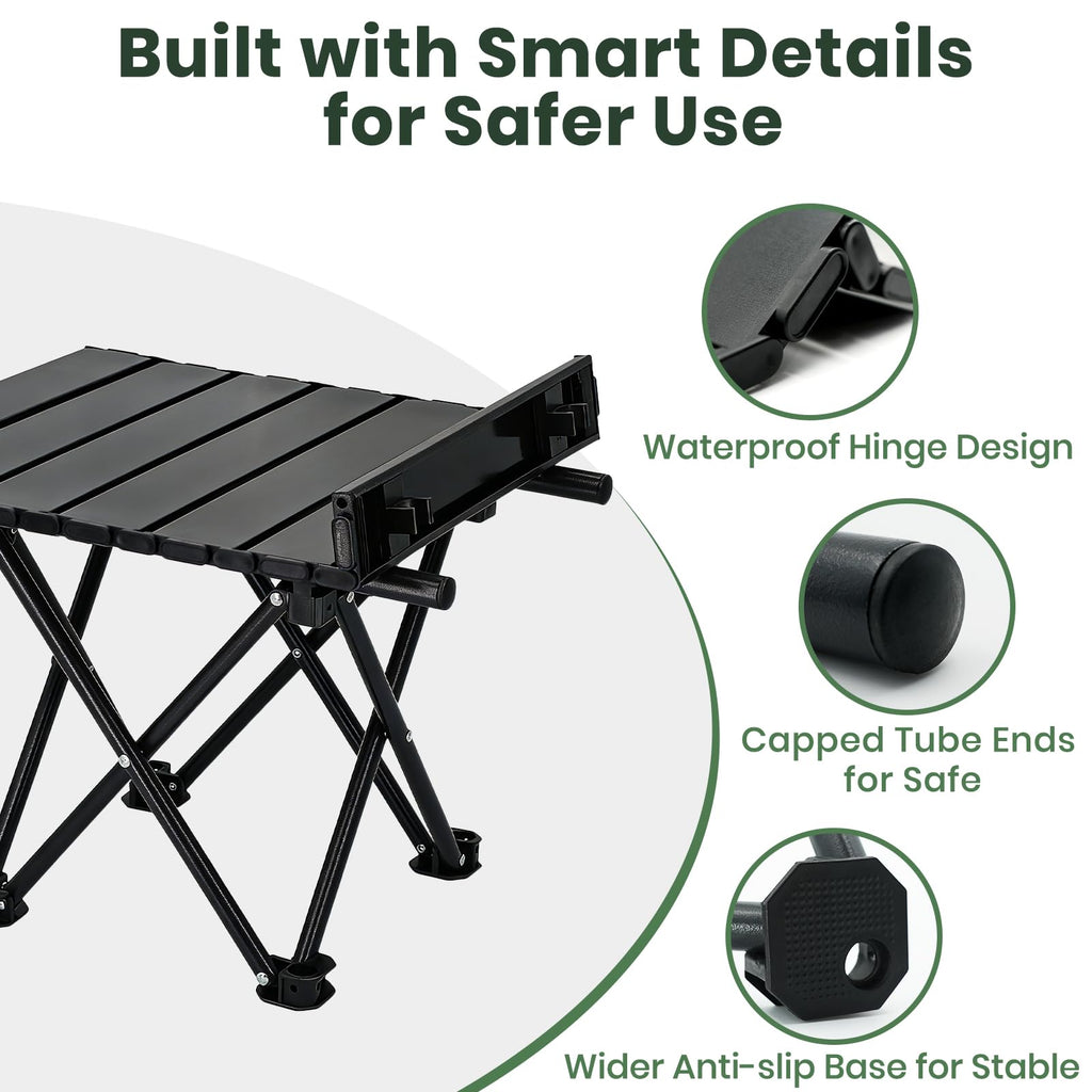 2 Pack Black Foldable Camping Table A137