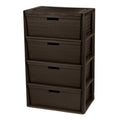 Brown 4-Drawer Storage Tower with Bins V419907