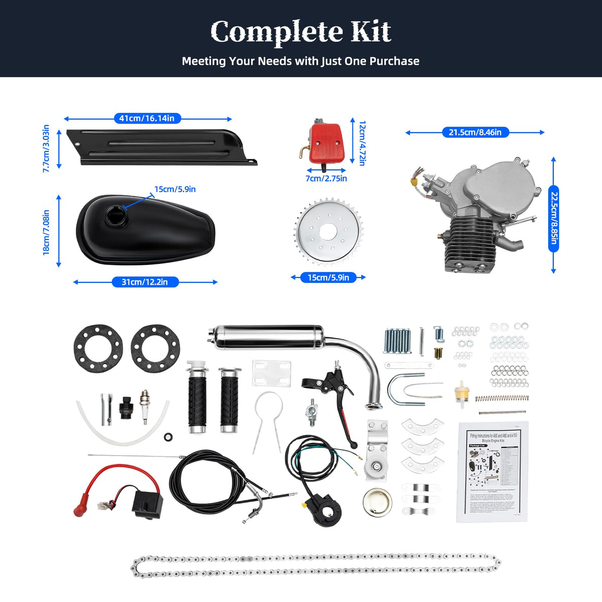 100cc 2 Stroke Bicycle Engine Kit F888802