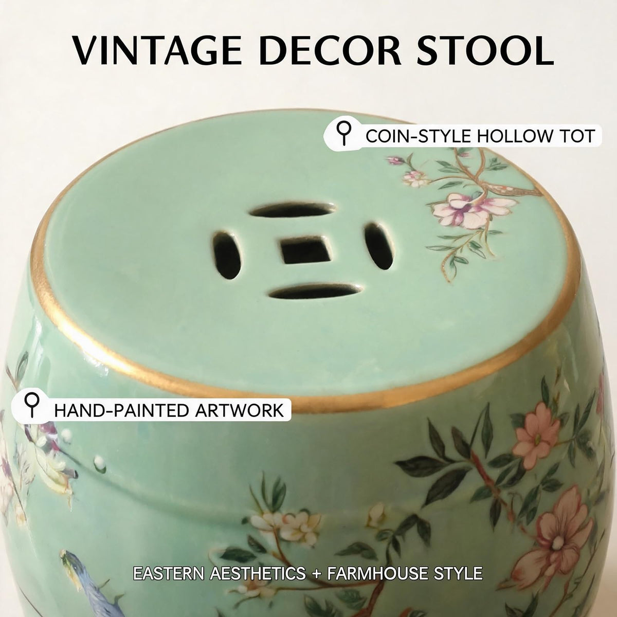 Hand-Painted Blue White Ceramic Garden Stool C28781