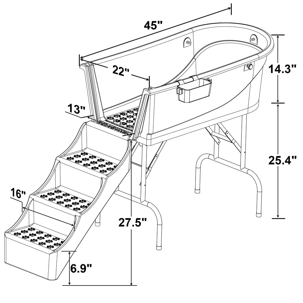 45" Pet Grooming Bathtub Dog Wash Station A729