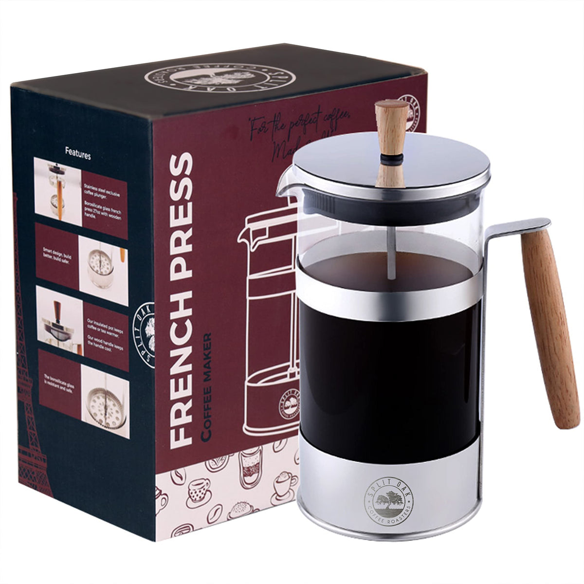 27oz Stainless Steel French Press Coffee Maker E108