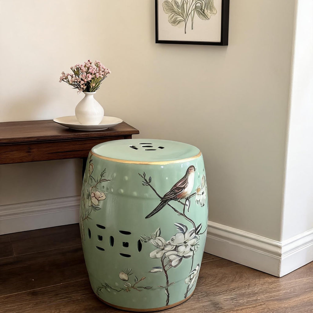 Hand-Painted Blue White Ceramic Garden Stool C28781