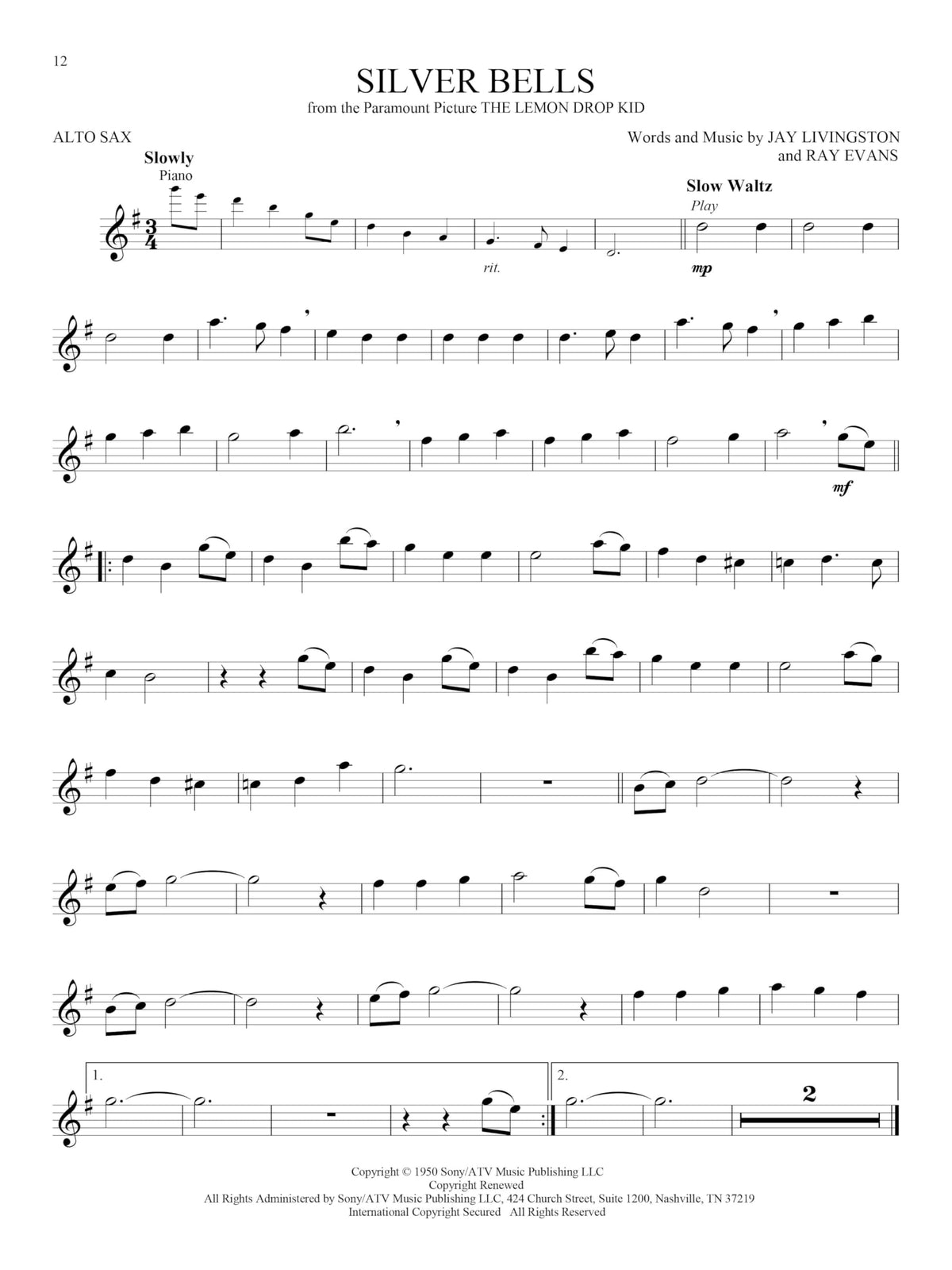 Alto Sax Sheet Music Songbook A18895