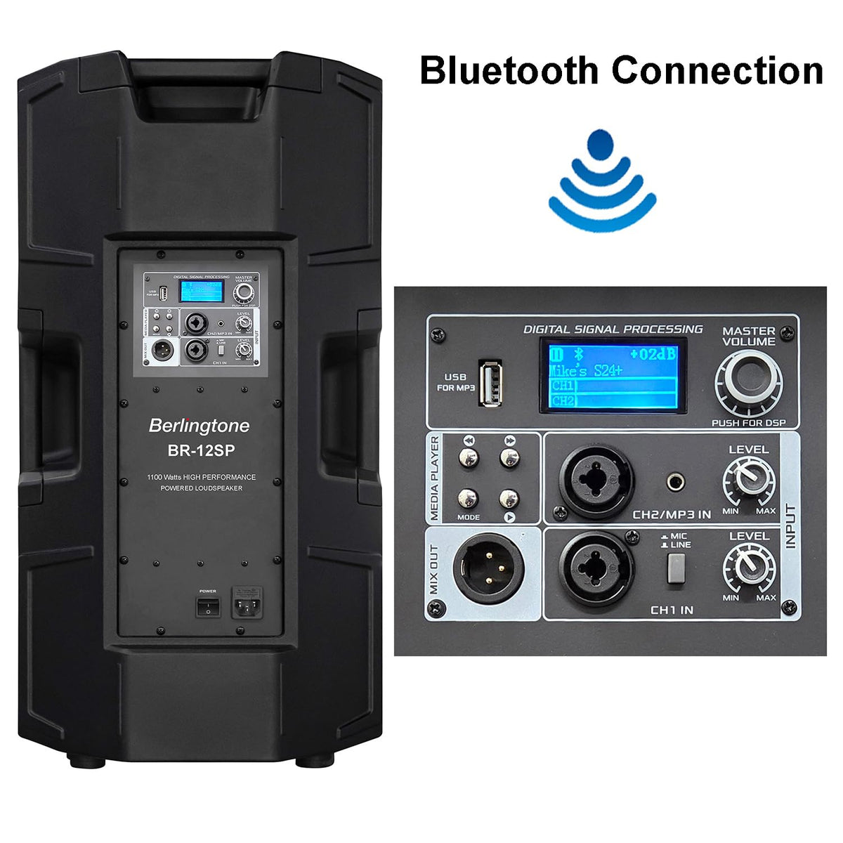 12-Inch Powered PA Speaker with Bluetooth, USB Port, XLR Inputs B70460