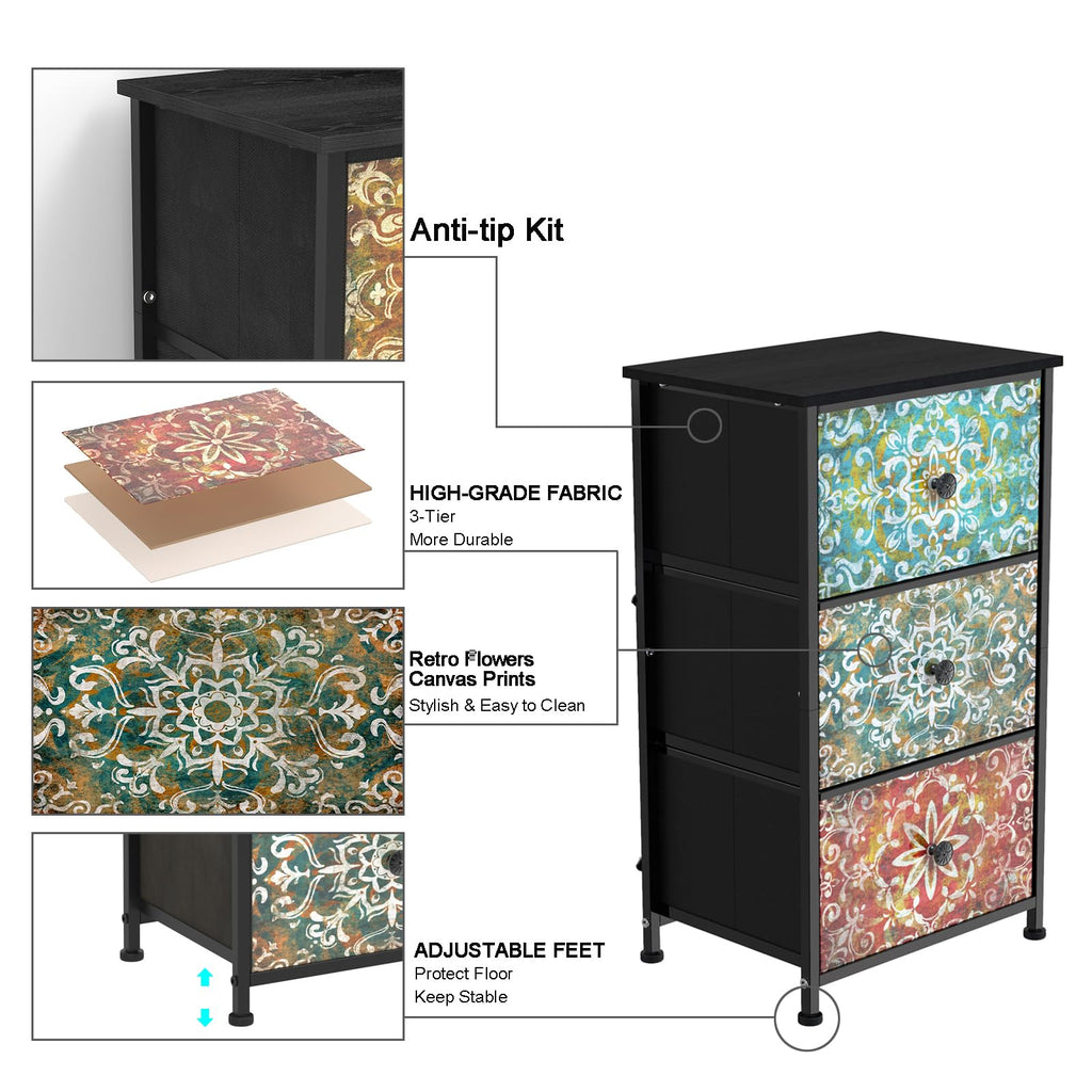 Fabric Drawers 3 Drawers Dresser I329