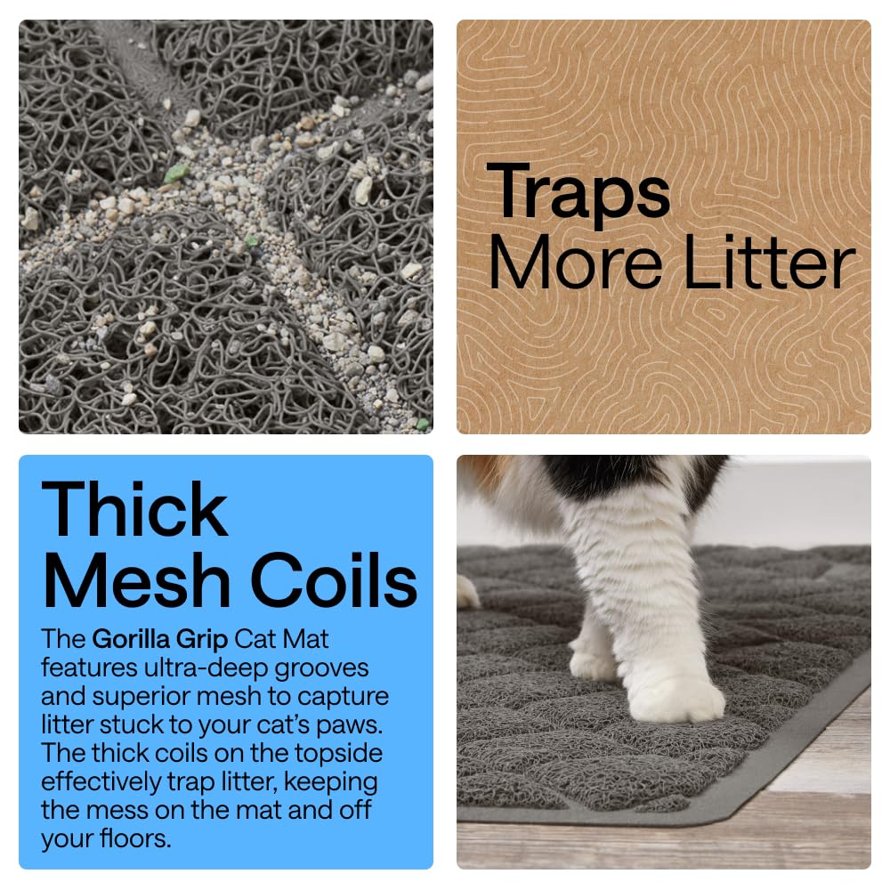Coiled Mesh Cat Litter Box Mat 30x20 Charcoal E58462