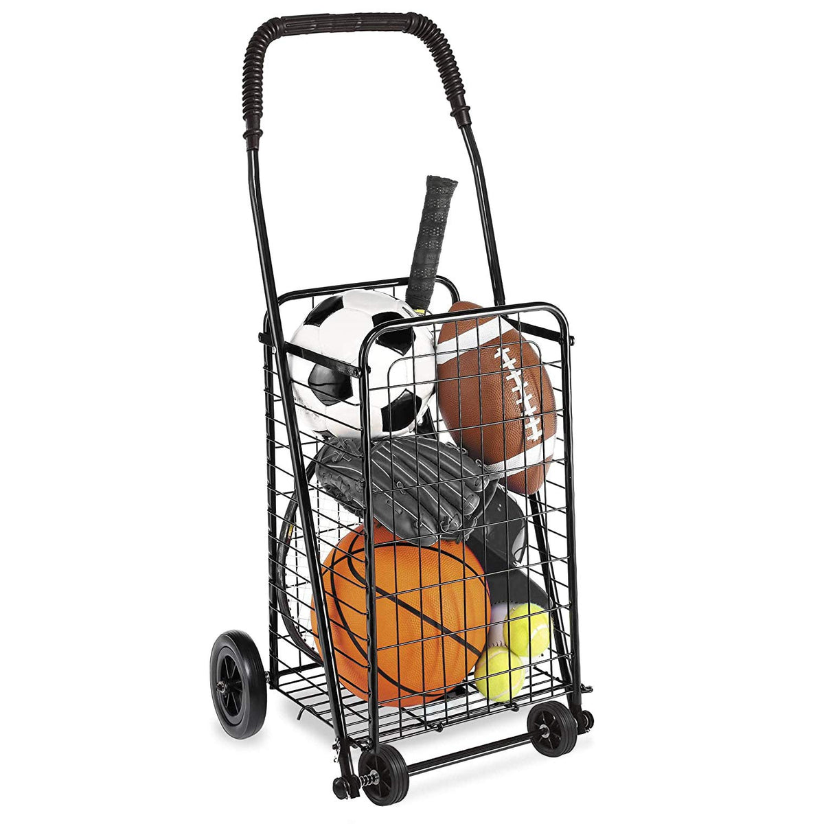 Black Foldable Utility Cart with Wheels Z67682