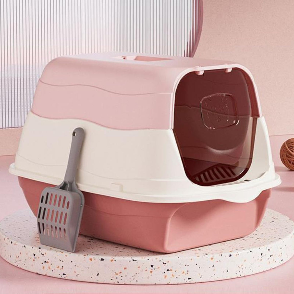 Cat Litter Box with Lid with Litter Scoop V599