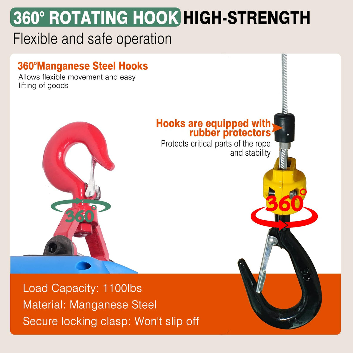 1500lb Portable Electric Hoist Winch X774