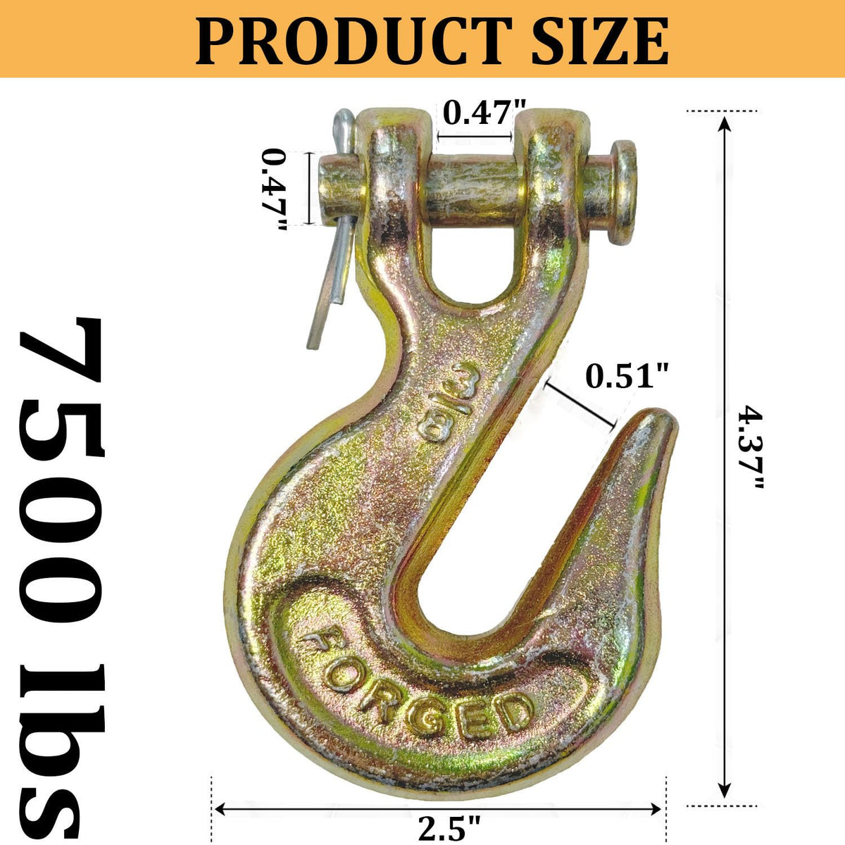 3/8Inch Grade 70 Clevis Grab Hooks 4 Pack C52875