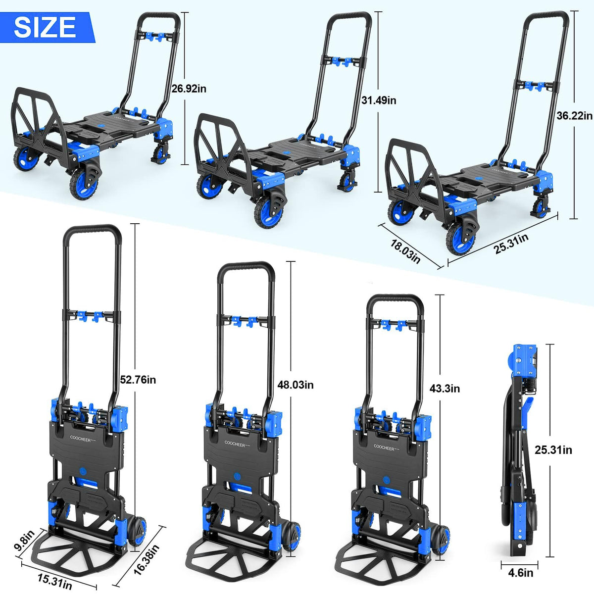 Heavy Duty 330lbs Folding Hand Truck L25130