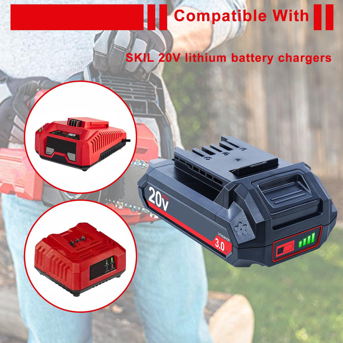 20V 3000mAh Lithium-Ion Battery 2 Packs R4147