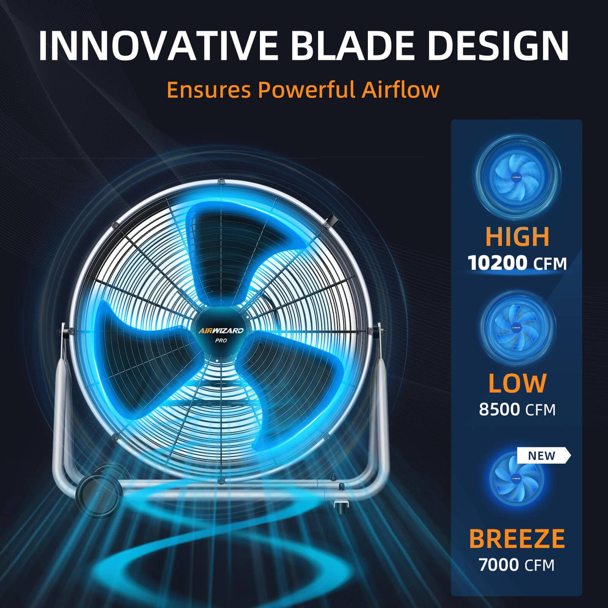 24 inch 300W High Velocity Metal Floor Fan O28269