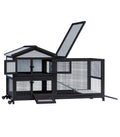 Black 2-Story Rabbit Hutch with Pull Out Tray H300795