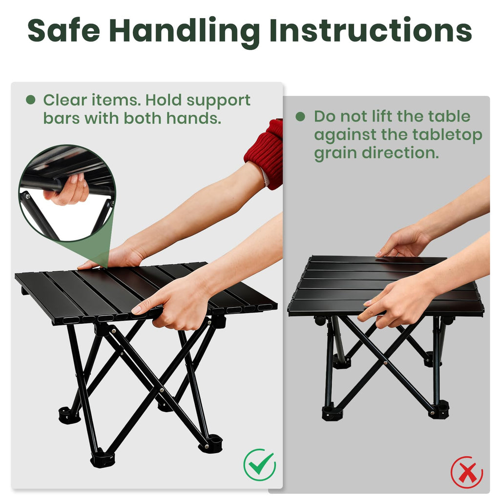 2 Pack Black Foldable Camping Table A137