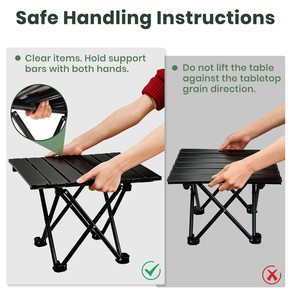2 Pack Black Foldable Camping Table A137