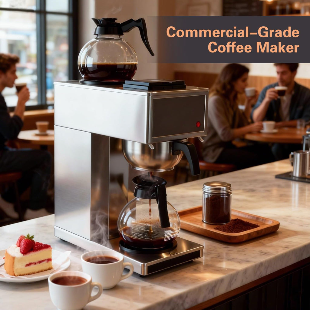 12-Cup Commercial Drip Coffee Maker with 2 Carafes G4585