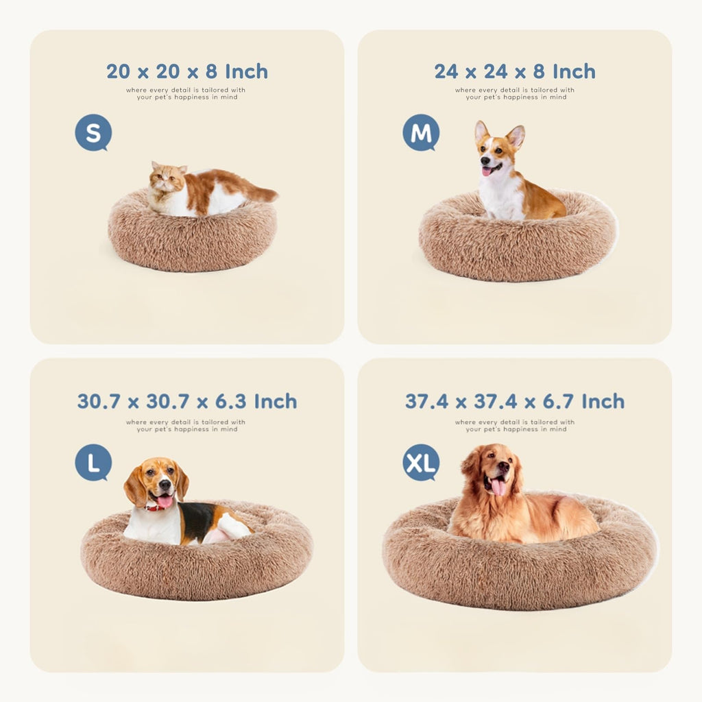 30.7 Inch Fluffy Faux Fur Plush Dog Bed Z3139