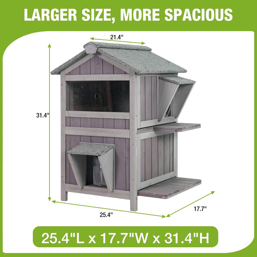 Weatherproof 2 Story Outdoor Cat House O7160