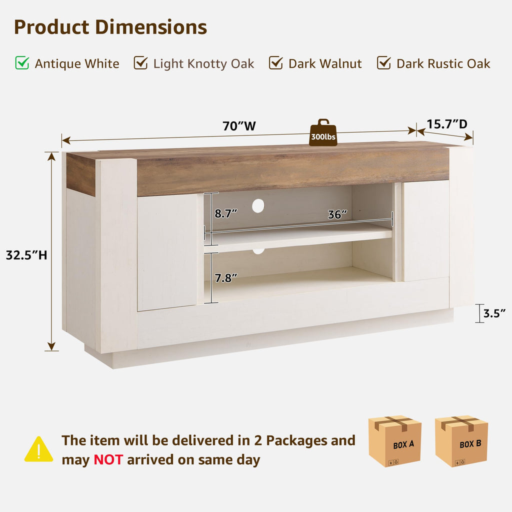 70" Antique White TV Stand P3226