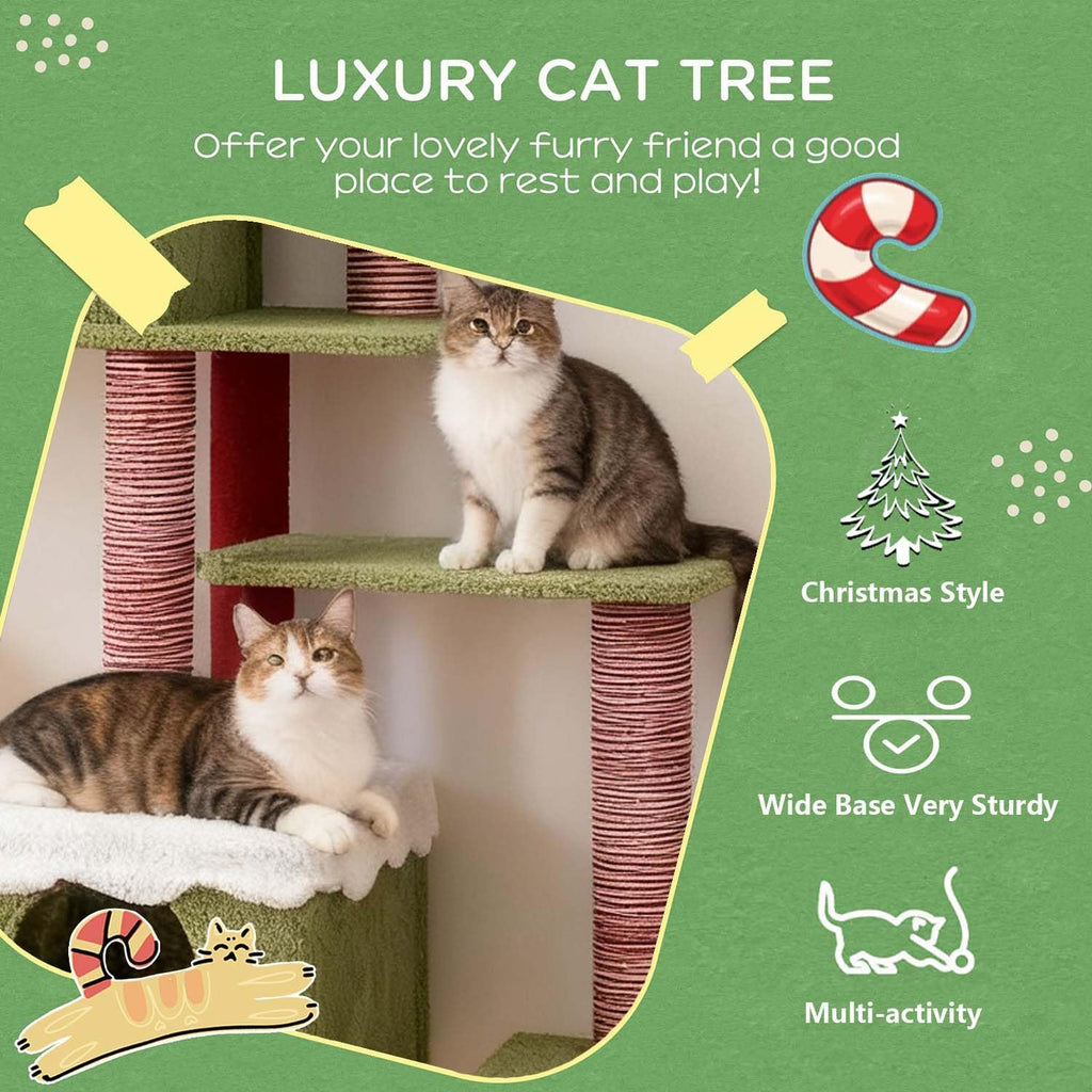 70.8" Cat Tree Tower with Scratching Post & Ladder I431