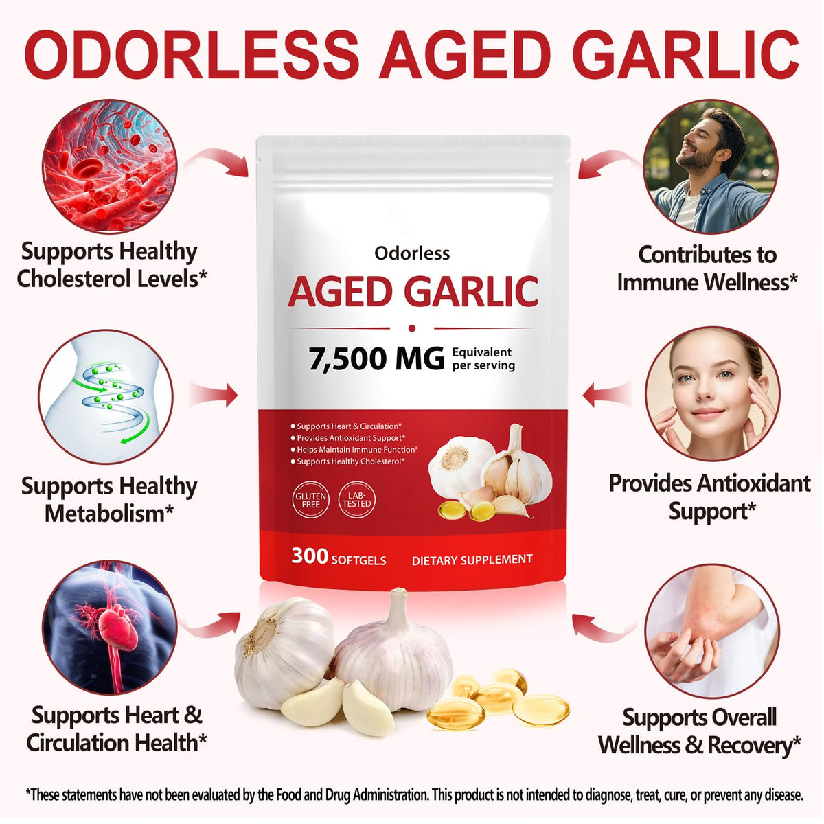 Odorless Garlic Supplement 300 Softgels K9410