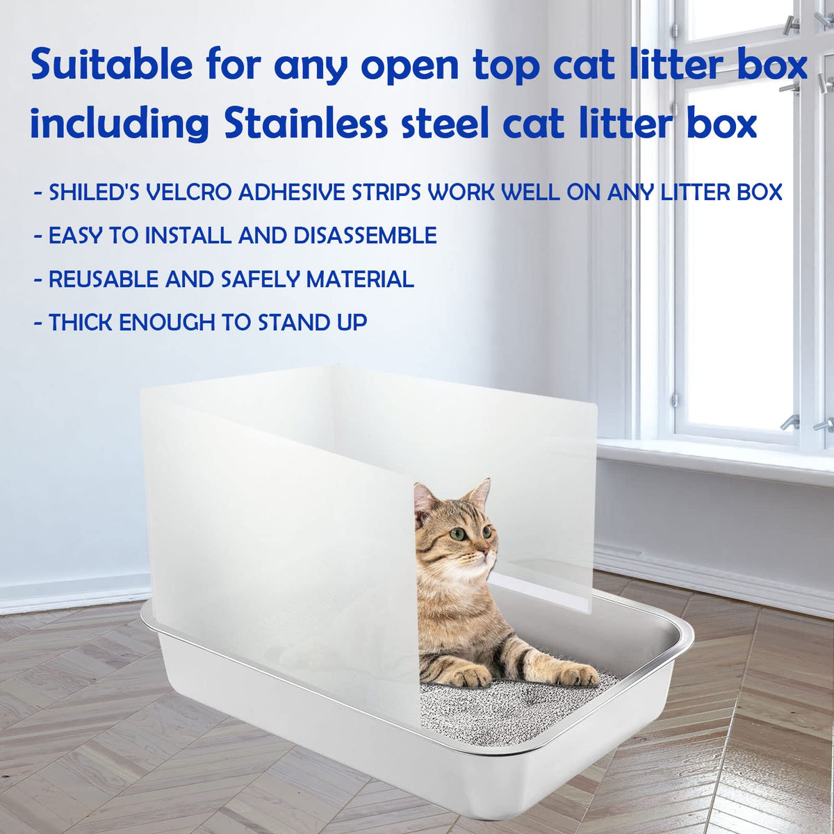 Connectable Cat Litter Box Pee Shield Splash Guard S5429