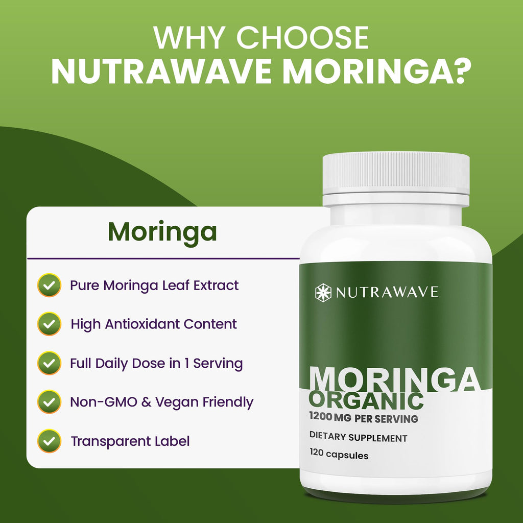 Organic Moringa Capsules 1200mg 120 Capsules W668560