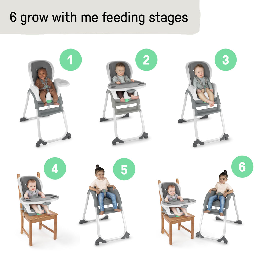 6-in-1 High Chair with 5 Point Harness and 2 Trays I804604